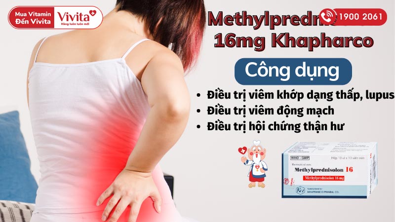 Công dụng (Chỉ định) của thuốc chống viêm Methylprednisolon 16mg Khapharco