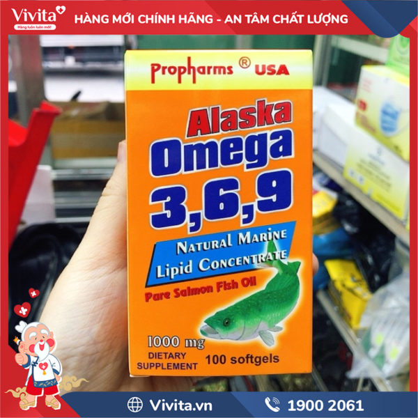 Alaska Omega 3,6,9 1000mg hộp 100v hỗ trợ bổ não, sáng mắt