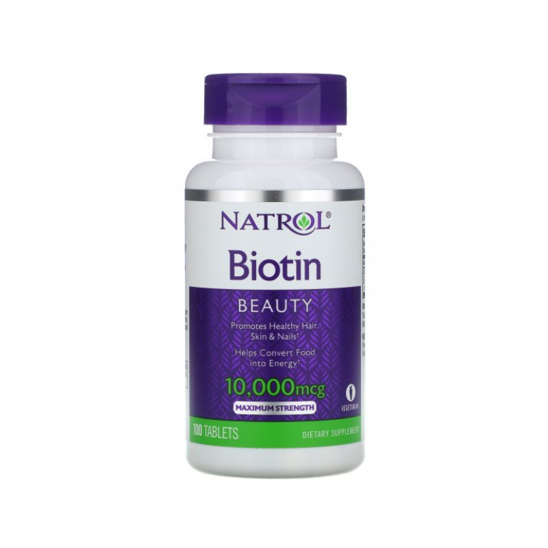 Natrol Biotin 10.000mcg Maximum Strength Mỹ Chăm Sóc Tóc (100 viên)