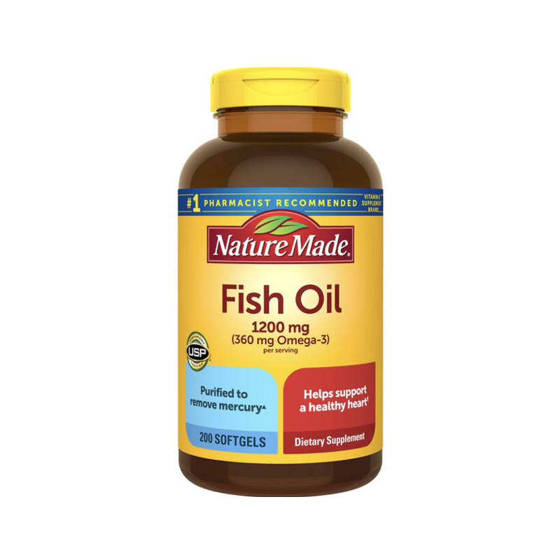 Nature Made Fish Oil 1200mg Mỹ Viên Uống Hỗ Trợ Cải Thiện Sức Khỏe Mắt, Tim Mạch (Hộp 200 viên)
