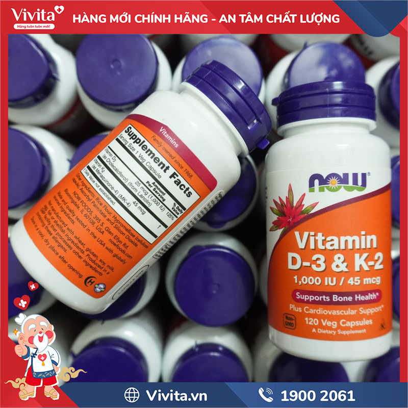 now vitamin d3 & k2 1000 iu / 45 mcg có tác dụng phụ không
