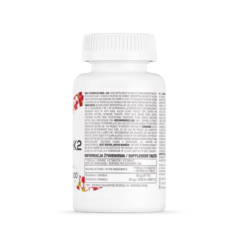 Ostrovit Vitamin D3 4000 + K2 Viên Uống Hỗ Trợ Xương Khớp Chắc Khỏe (Hộp 100 viên)