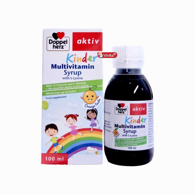 Siro Giúp Bé Ăn Ngon Kinder multivitamin syrup with l-lysine doppelherz