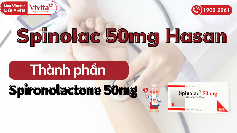 Thành phần của thuốc trị tăng huyết áp Spinolac 50mg Hasan