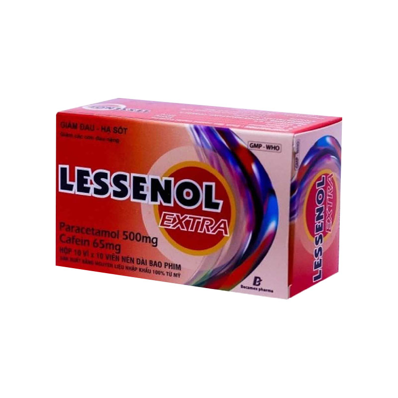 Thuốc giảm đau, hạ sốt Lessenol Extra | Hộp 100 viên
