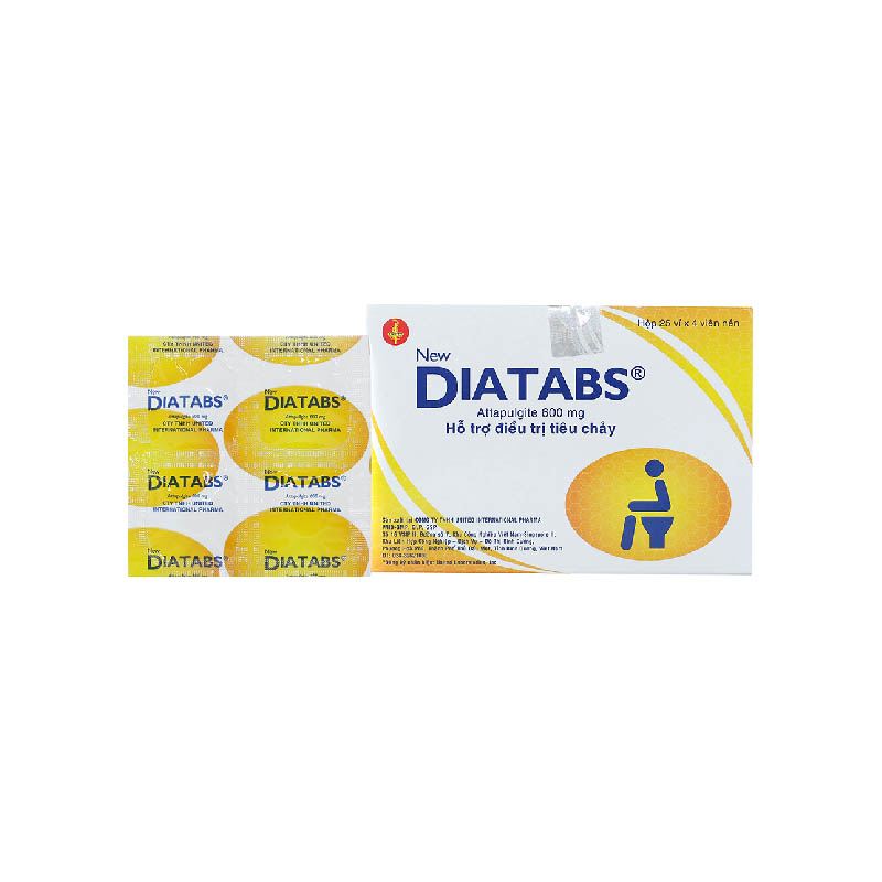 Thuốc trị tiêu chảy New Diatabs 600mg | Hộp 100 viên
