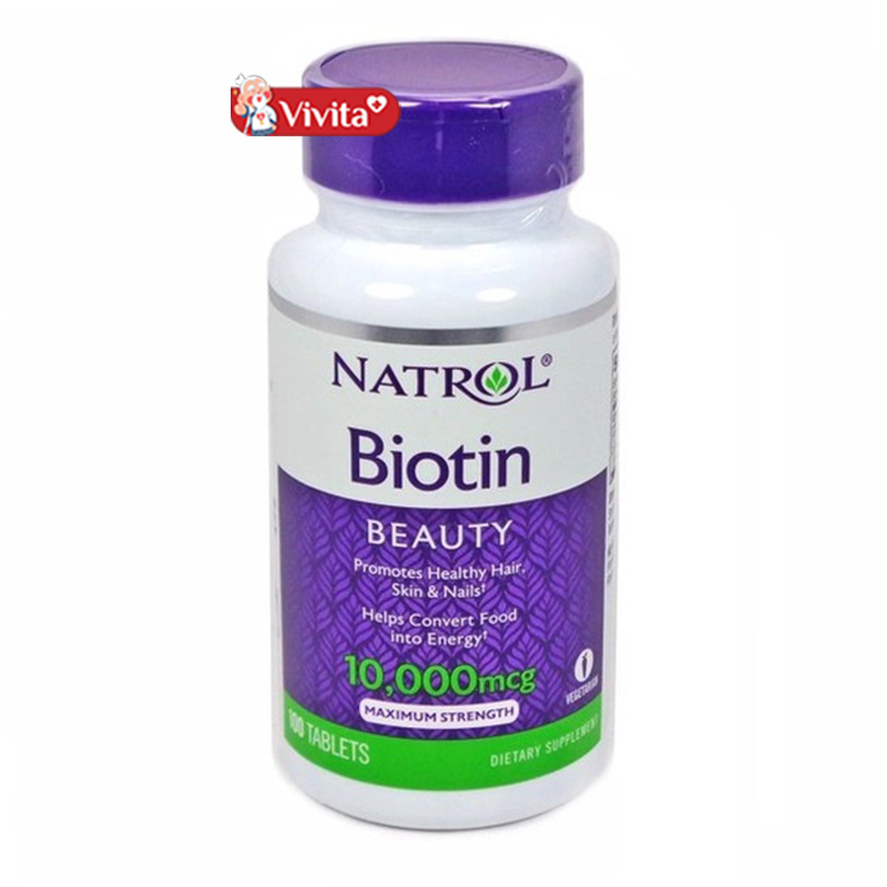 Viên uống chống Rụng Tóc Biotin 10.000mcg Natrol Của Mỹ