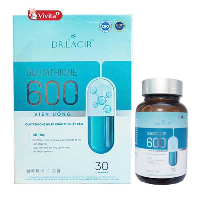 Viên Uống Trắng Da Glutathione 600 Dr Lacir Nhật Bản