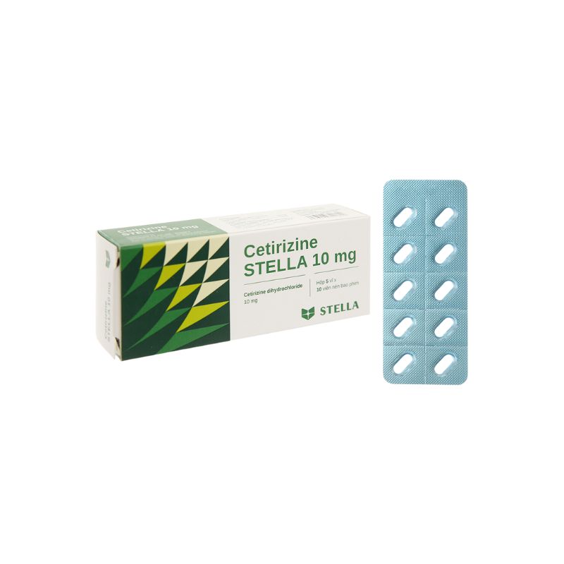 Thuốc chống dị ứng Cetirizine Stella 10mg | Hộp 50 viên
