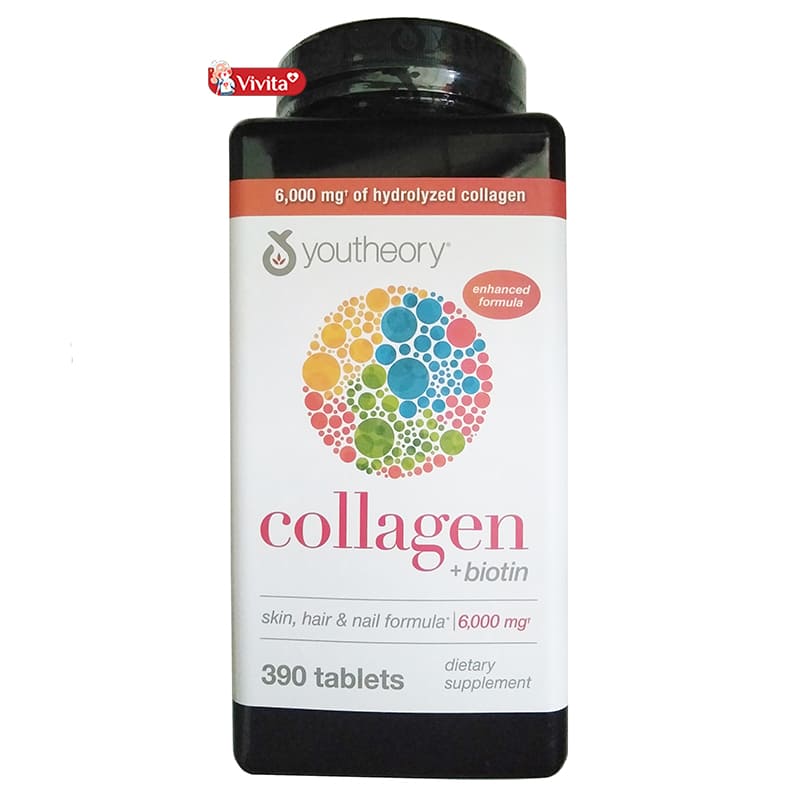 Viên uống Collagen Mỹ Youtheory type 1 2 & 3 biotin
