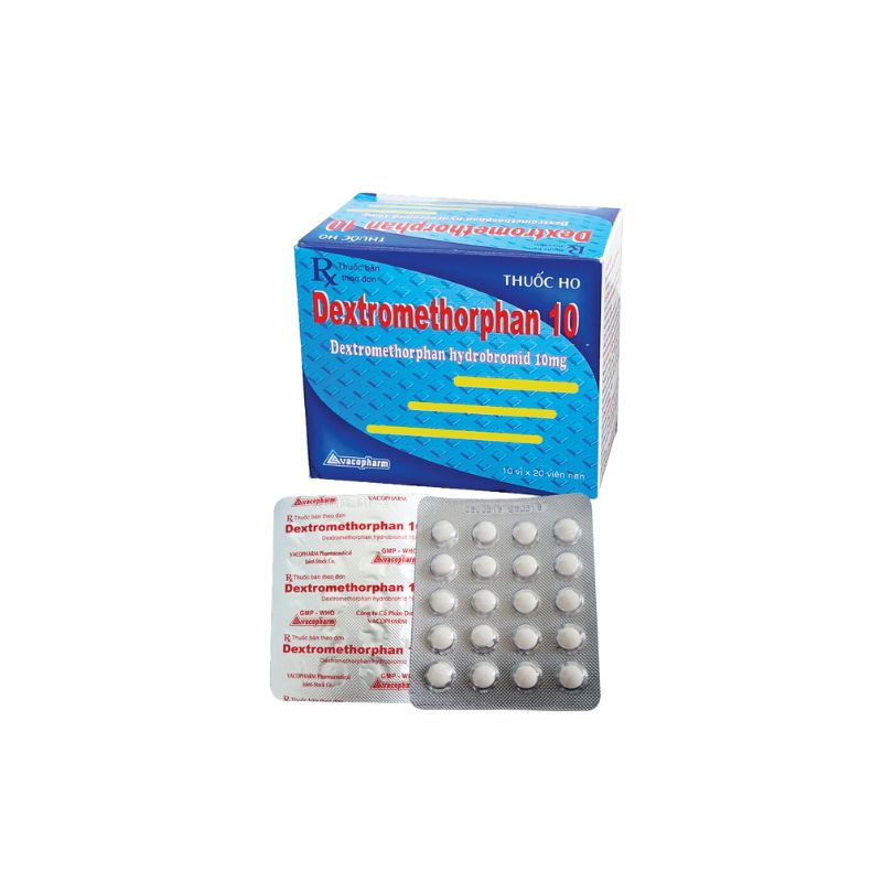 Thuốc ho Dextromethorphan 10 Vacopharm | Hộp 100 viên