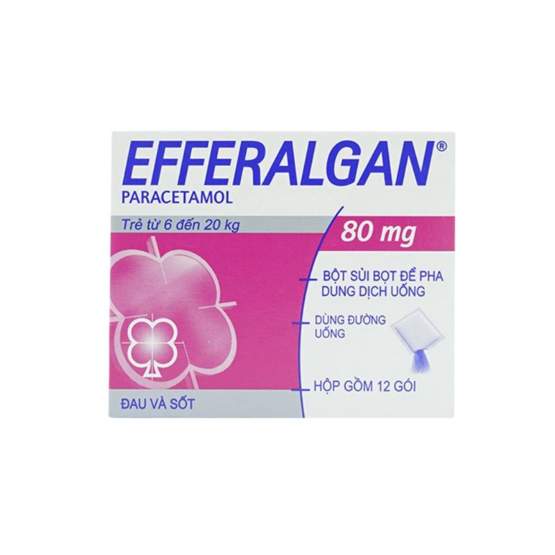 Viên đặt trực tràng giảm đau, hạ sốt Efferalgan 80mg | Hộp 10 viên