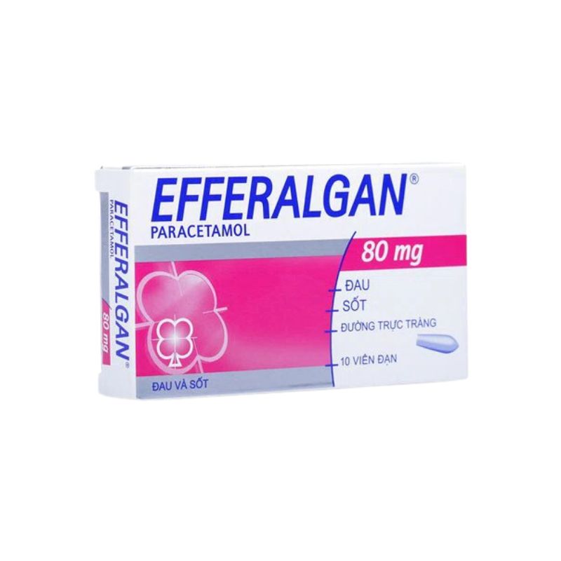 Viên đặt trực tràng giảm đau, hạ sốt Efferalgan 80mg | Hộp 10 viên