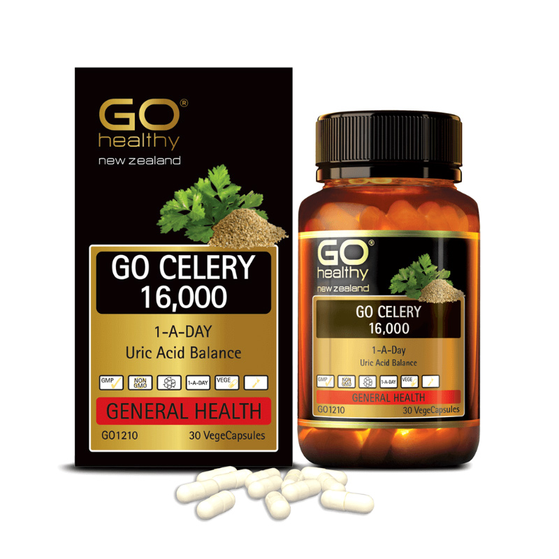 Go Celery 16,000 Go Healthy New Zealand - Giảm Sưng Đau Hỗ Trợ Điều Trị Bệnh Gout Hộp 30 Viên