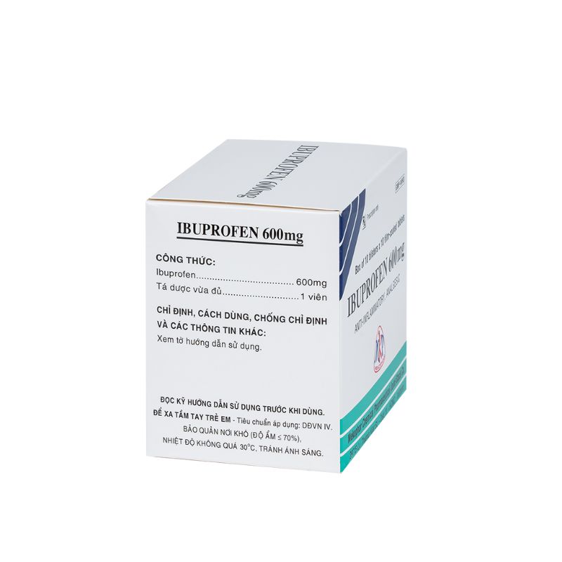 Thuốc giảm đau kháng viêm Ibuprofen 600 Mekophar | Hộp 100 viên
