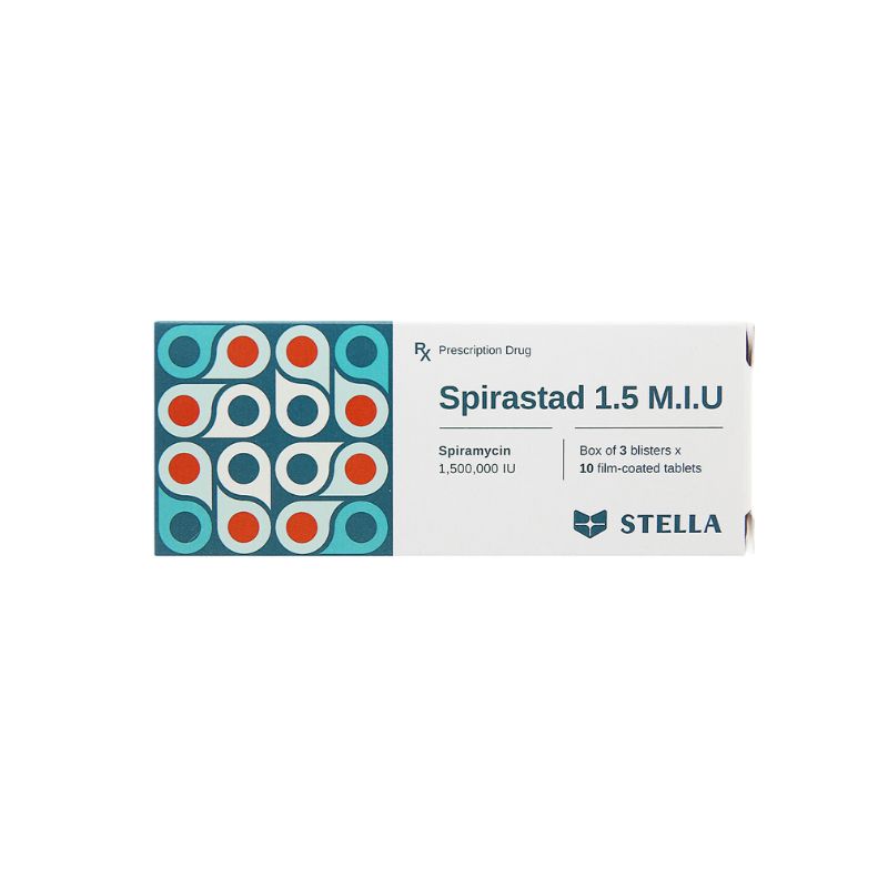 Thuốc kháng sinh Spirastad 1.5 MIU | Hộp 30 viên