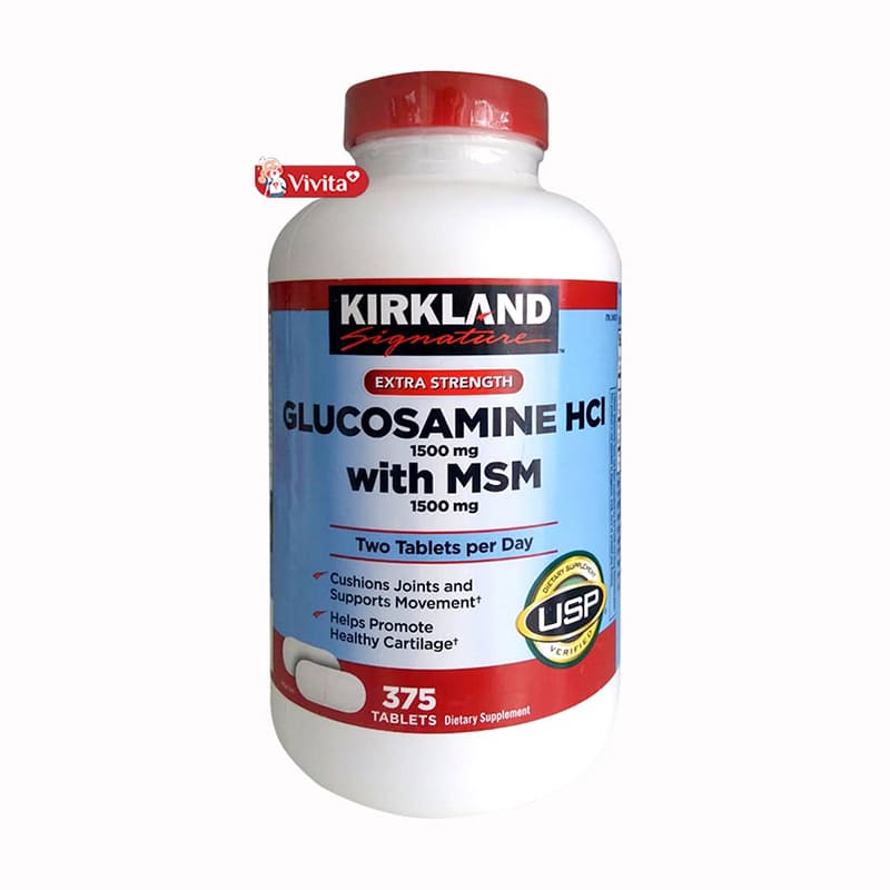 Glucosamine HCL 1500mg kirkland 375 viên của Mỹ