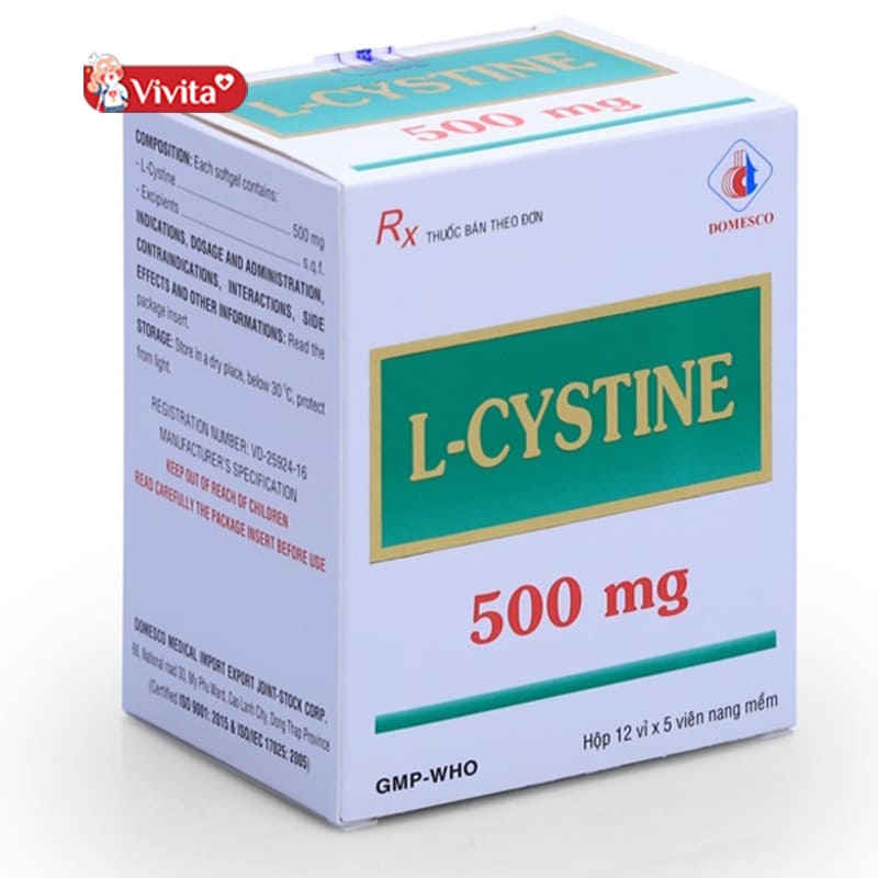 Thuốc L-Cystine Domesco 500mg trị rụng tóc, gãy móng
