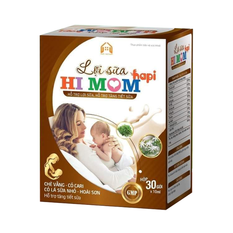 Lợi Sữa Hi Mom Hapi Hỗ Trợ Lợi Sữa, Tăng Tiết Sữa Và Giảm Nguy Cơ Tắc Sữa ( Hộp 30 gói )