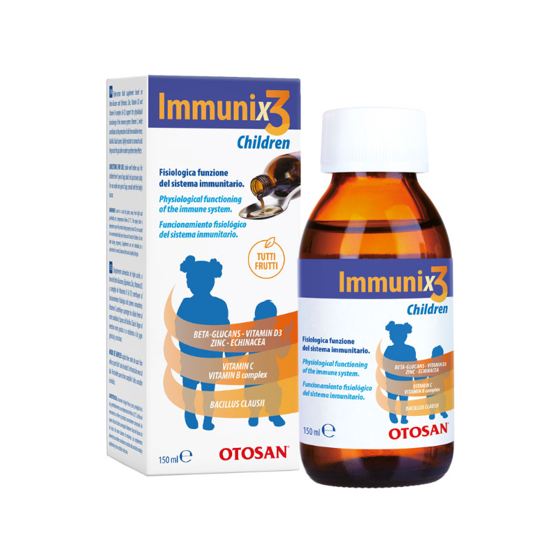 Otosan Immunix3 siro Hỗ trợ tăng cường sức đề kháng, bồi bổ sức khỏe (Chai 150ml)