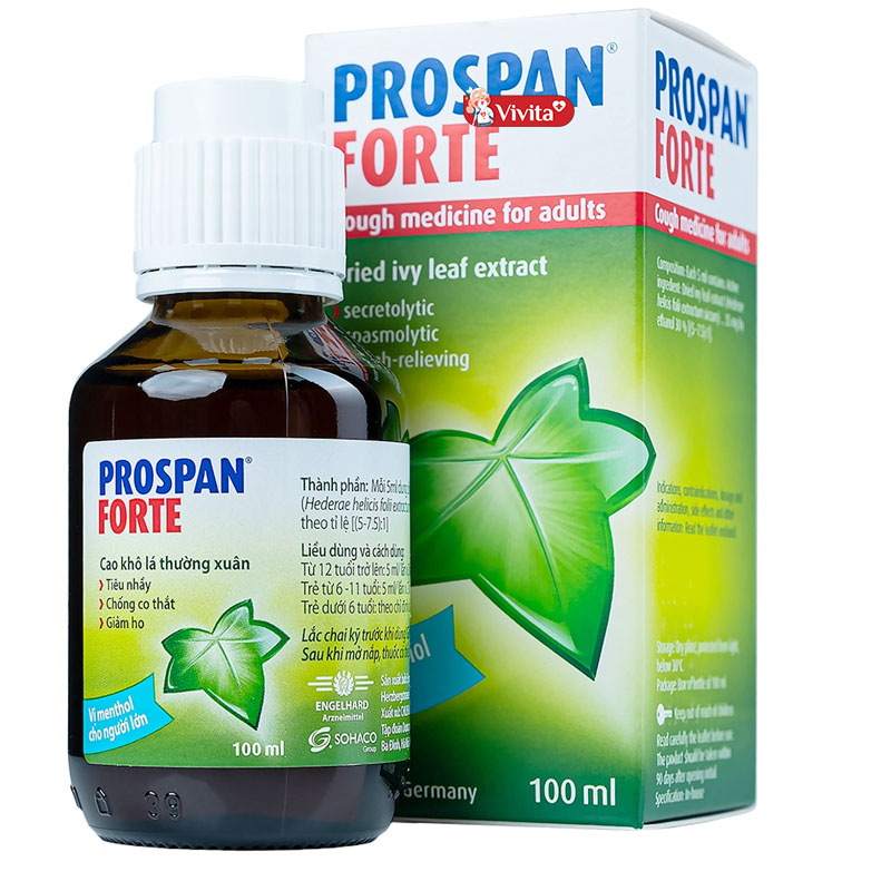 Siro Ho Prospan Forte cho người lớn từ cao khô lá thường xuân