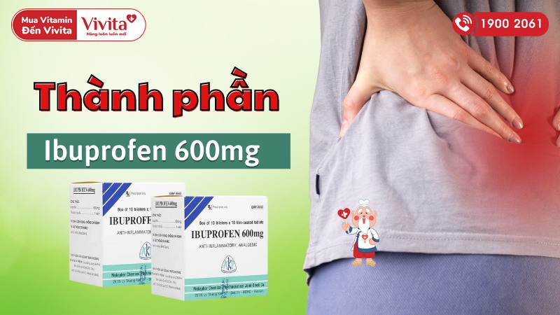 Thành phần của thuốc giảm đau kháng viêm Ibuprofen 600 Mekophar