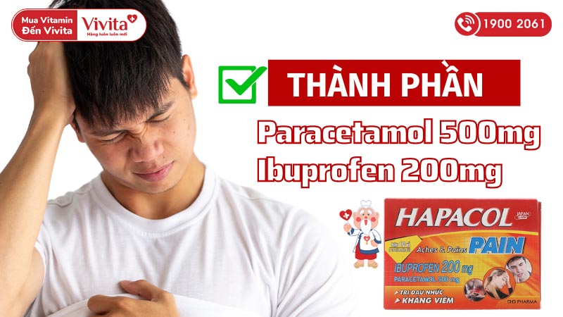 Thành phần của thuốc giảm đau, hạ sốt Hapacol Pain