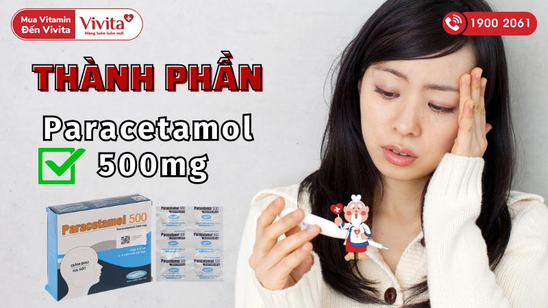 Thành phần của viên sủi giảm đau, hạ sốt Paracetamol 500 SaVipharm