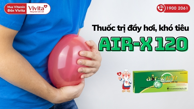 Thuốc trị đầy hơi, khó tiêu Air-X 120