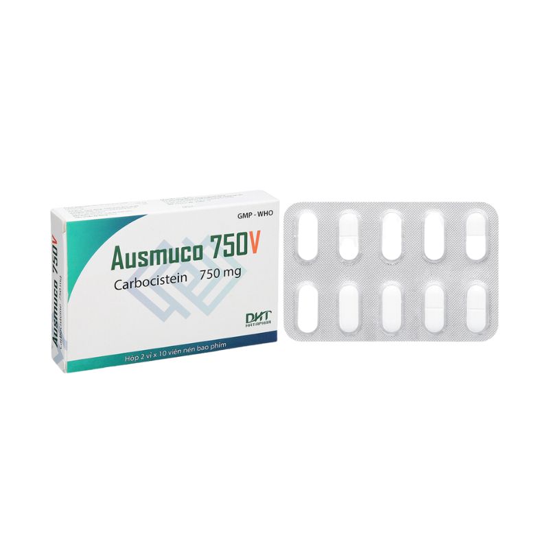 Thuốc tan đàm Ausmuco 750V | Hộp 20 viên
