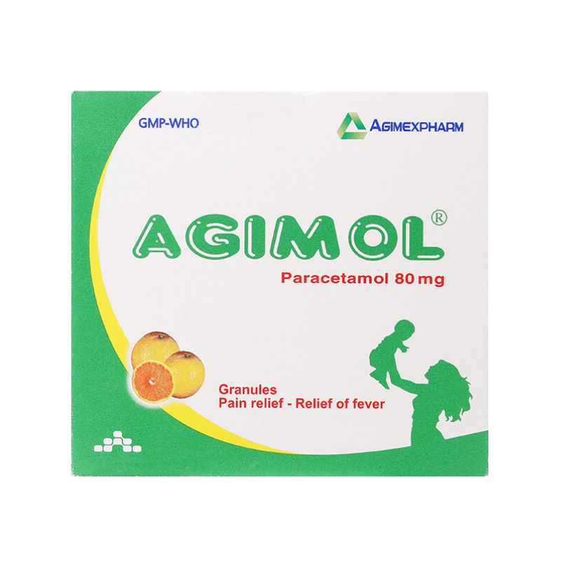 Thuốc cốm giảm đau, hạ sốt Agimol 80mg | Hộp 30 gói