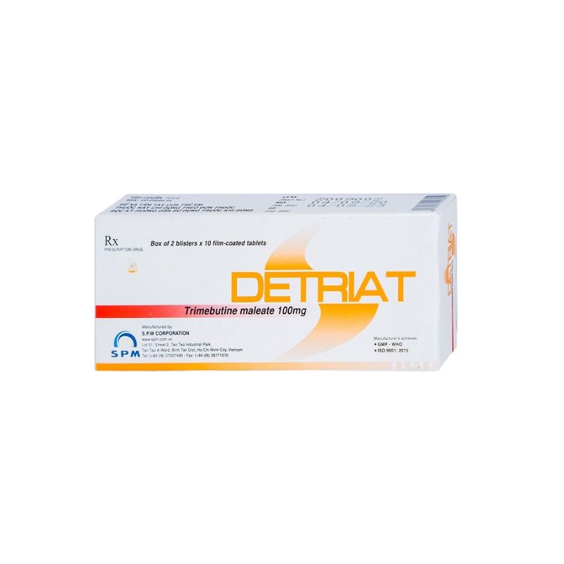 Thuốc chống co thắt cơ trơn đường tiêu hóa Detriat | Hộp 20 viên