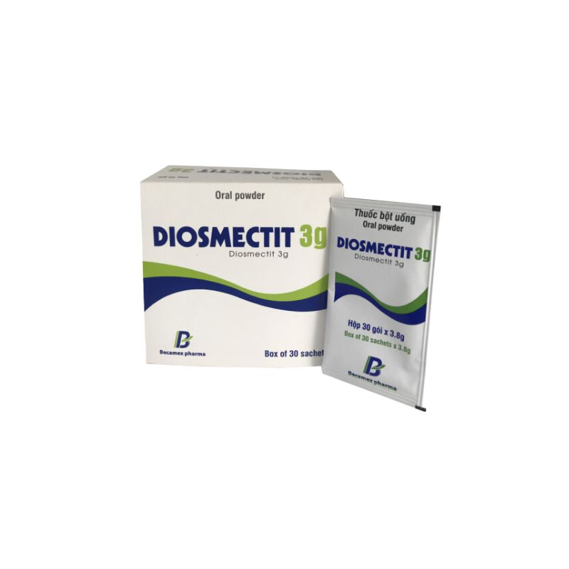Bột pha hỗn dịch trị đau viêm dạ dày - ruột Diosmectit 3g | Hộp 30 gói