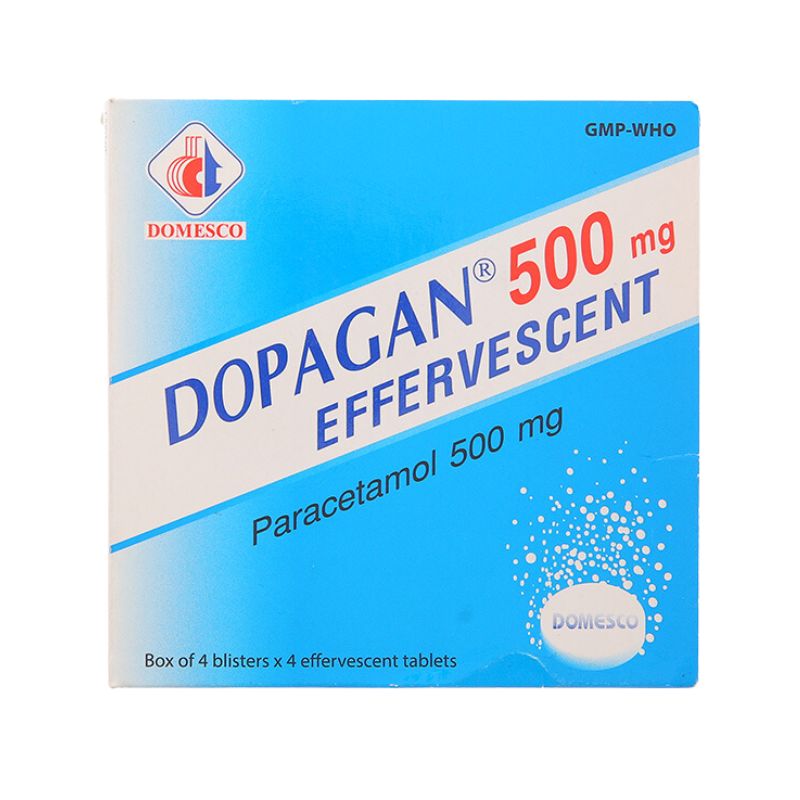Viên sủi giảm đau, hạ sốt Dopagan 500mg Effervescent | Hộp 16 viên