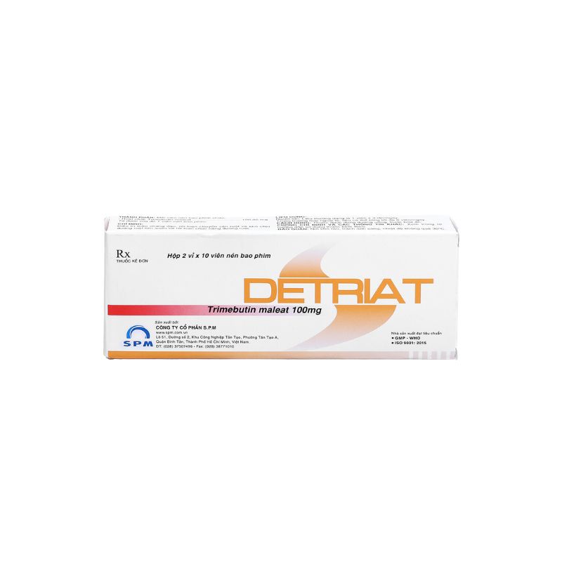Thuốc chống co thắt cơ trơn đường tiêu hóa Detriat | Hộp 20 viên
