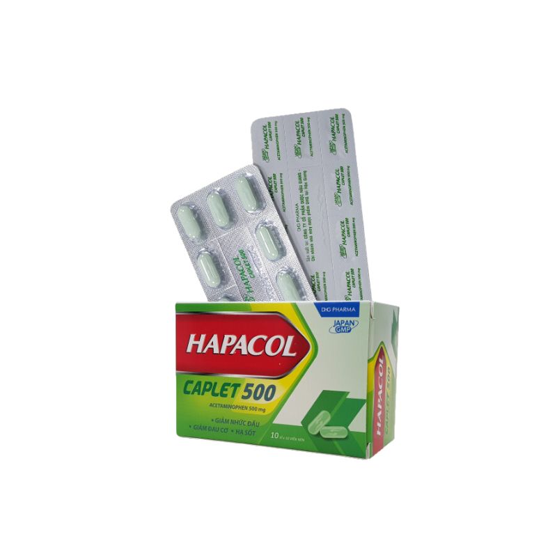 Thuốc giảm đau, hạ sốt Hapacol Caplet 500 | Hộp 100 viên