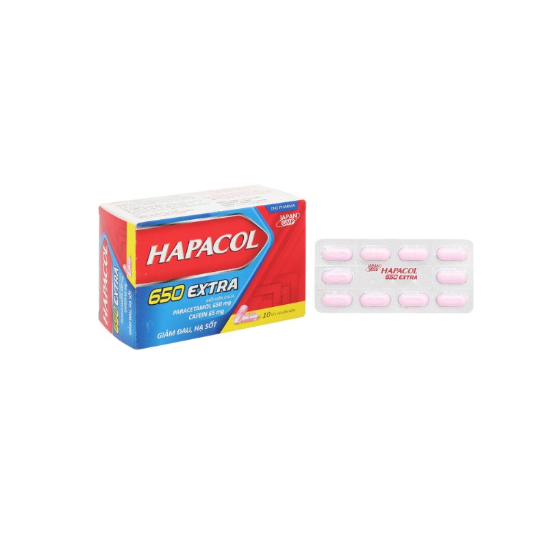 Thuốc giảm đau, hạ sốt Hapacol 650 Extra | Hộp 100 viên
