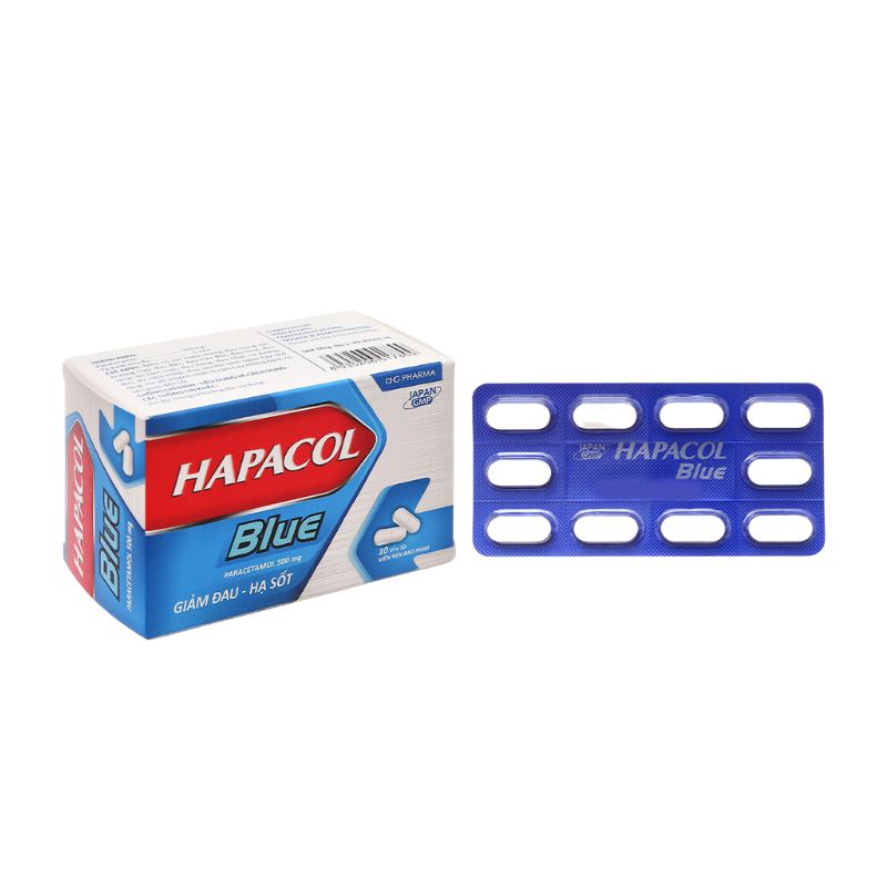 Thuốc giảm đau, hạ sốt Hapacol Blue 500mg | Hộp 100 viên