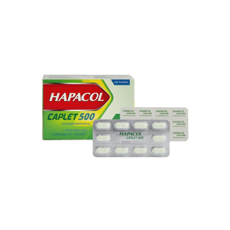 Thuốc giảm đau, hạ sốt Hapacol Caplet 500 | Hộp 100 viên