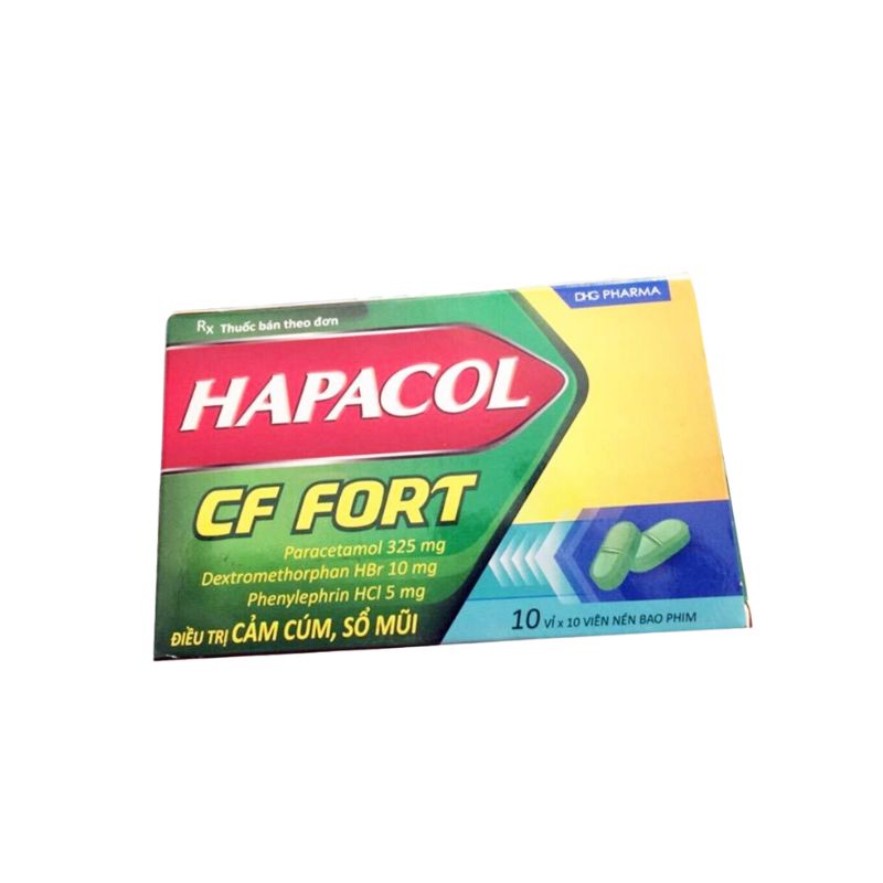 Thuốc giảm đau, hạ sốt, trị cảm cúm Hapacol CF Fort | Hộp 100 viên