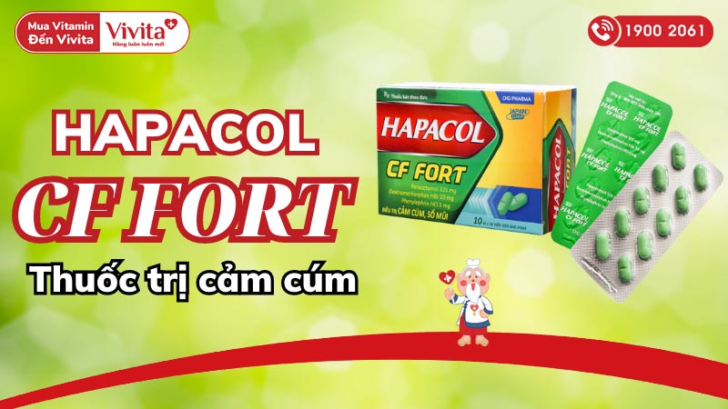 Thuốc giảm đau, hạ sốt, trị cảm cúm Hapacol CF Fort