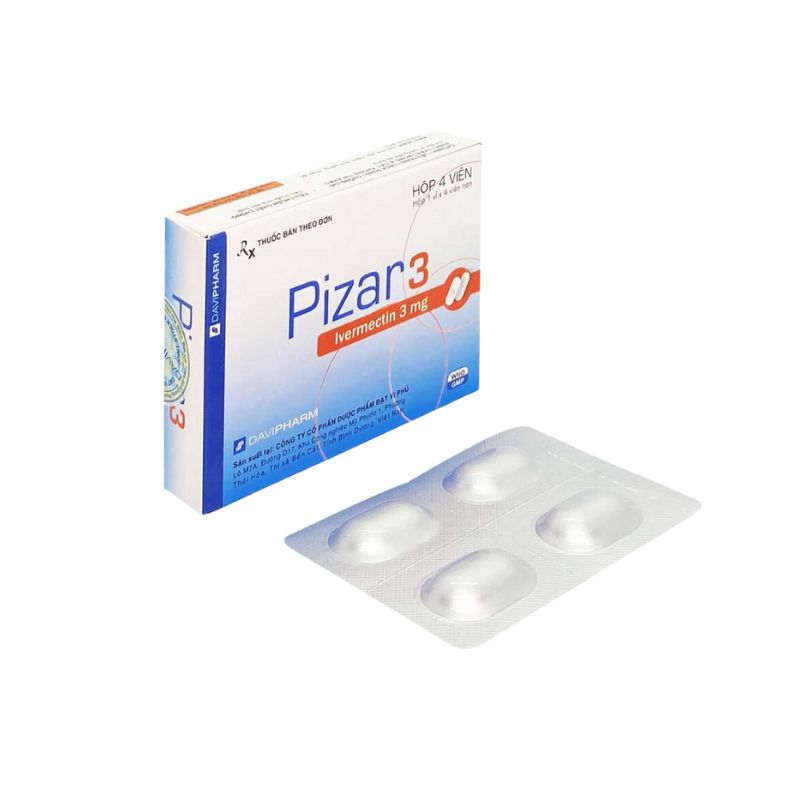 Thuốc tẩy giun, sán Pizar 3 | Hộp 4 viên