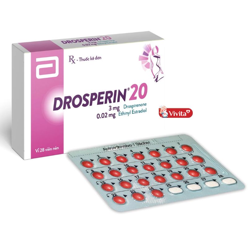 Thuốc tránh thai đẹp da Drosperin 20 H/28V (hồng)