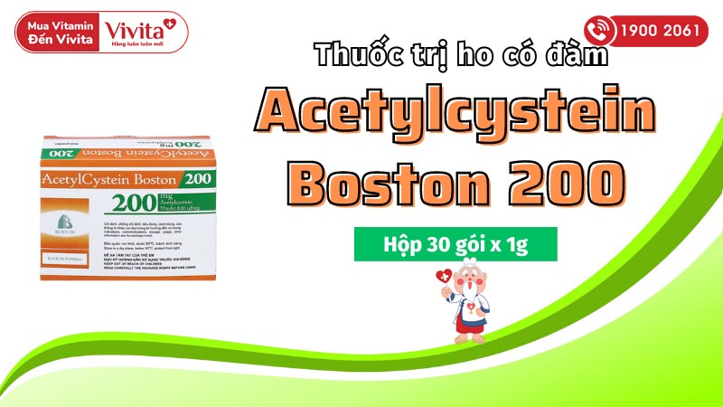 Thuốc trị ho có đàm Acetylcystein Boston 200
