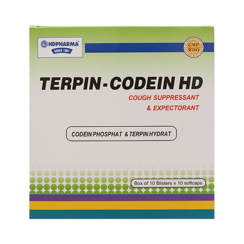 Thuốc trị ho Terpin - Codein HD | Hộp 100 viên