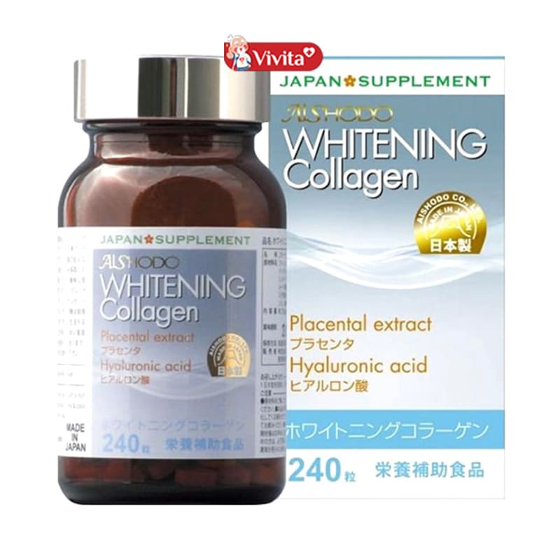 Viên Uống Trắng Da Collagen Whitening Aishodo