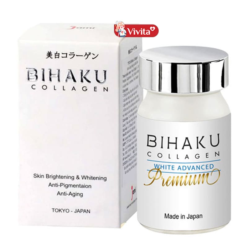 Viên uống trắng da Collagen của Nhật Bihaku Collagen Premium