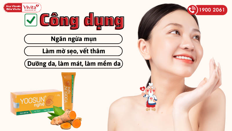 Công dụng (Chỉ định) của kem mờ thâm, giảm sẹo, ngừa mụn Yoosun nghệ