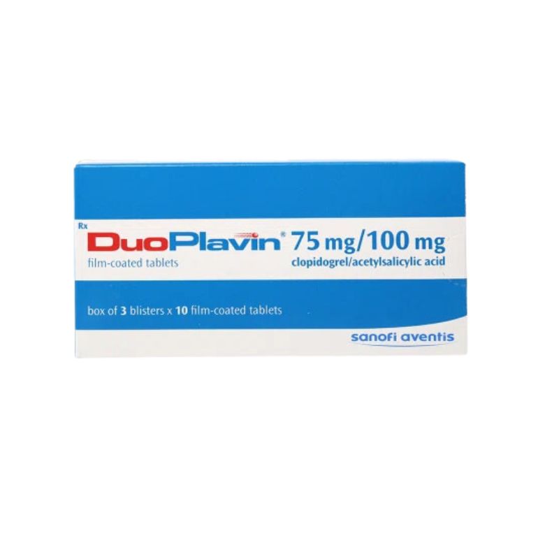 Thuốc kháng tiểu cầu, phòng ngừa huyết khối DuoPlavin 75mg/100mg | Hộp 30 viên