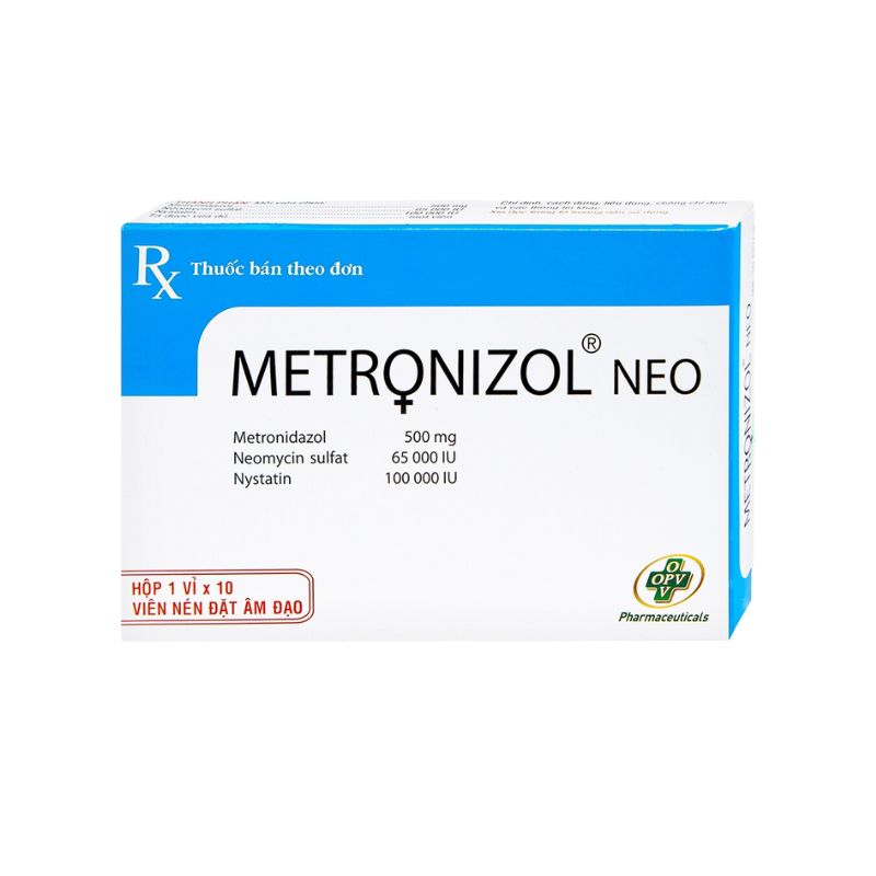 Viên đặt trị nhiễm nấm âm đạo Metronizol Neo | Hộp 10 viên